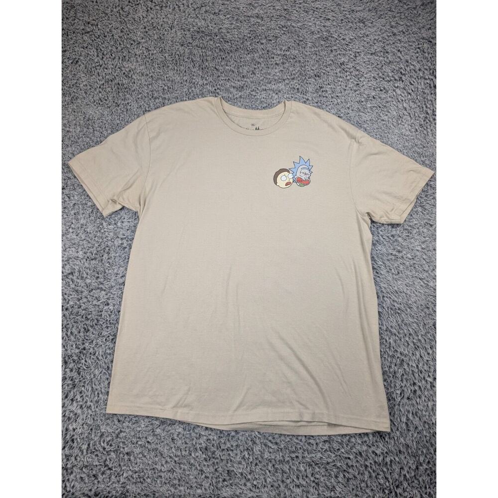 Rick & Morty Shirt Men Extra Large Beige Wabba Dub Dub Adult Swim Graphic Tee